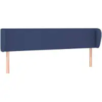 vidaXL Tête de lit avec oreilles Bleu 163x23x78/88 cm Tissu
