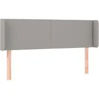vidaXL Tête de lit avec oreilles gris clair 147x16x78/88 cm Tissu