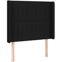 vidaXL Tête de lit avec oreilles noir 93x16x118/128 cm Tissu