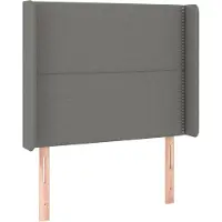 vidaXL Tête de lit avec oreilles Gris foncé 93x16x118/128 cm Tissu