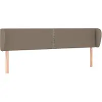 vidaXL Tête de lit avec oreilles taupe 203x23x78/88 cm Tissu