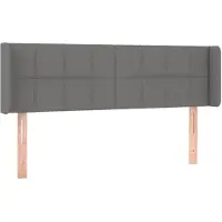 vidaXL Tête de lit avec oreilles gris foncé 147x16x78/88 cm Tissu