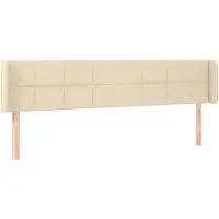 vidaXL Tête de lit avec oreilles Crème 163x16x78/88 cm Tissu
