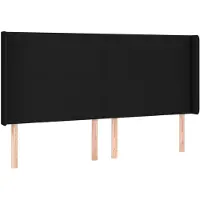 vidaXL Tête de lit avec oreilles noir 163x16x118/128 cm Tissu