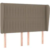 vidaXL Tête de lit avec oreilles taupe 147x23x118/128 cm Tissu