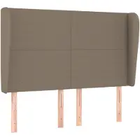 vidaXL Tête de lit avec oreilles taupe 147x23x118/128 cm Tissu