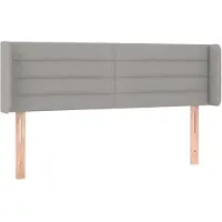 vidaXL Tête de lit avec oreilles Gris clair 147x16x78/88 cm Tissu