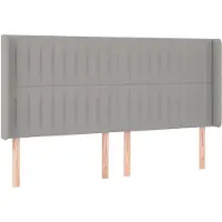 vidaXL Tête de lit avec oreilles gris clair 163x16x118/128 cm Tissu