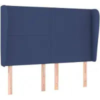 vidaXL Tête de lit avec oreilles bleu 147x23x118/128 cm Tissu