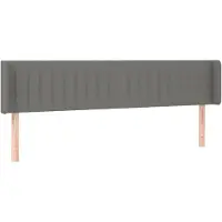 vidaXL Tête de lit avec oreilles gris foncé 163x16x78/88 cm Tissu