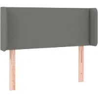 vidaXL Tête de lit avec oreilles Gris foncé 83x16x78/88 cm Tissu