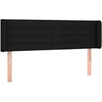vidaXL Tête de lit avec oreilles noir 147x16x78/88 cm Tissu