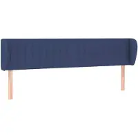vidaXL Tête de lit avec oreilles bleu 203x23x78/88 cm Tissu