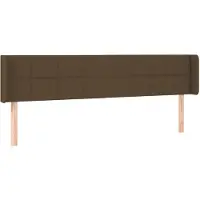 vidaXL Tête de lit avec oreilles brun foncé 203x16x78/88 cm Tissu