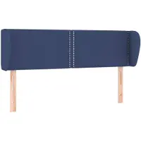vidaXL Tête de lit avec oreilles bleu 147x23x78/88 cm Tissu