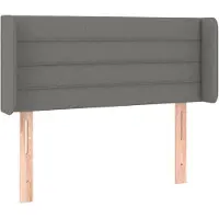 vidaXL Tête de lit avec oreilles gris foncé 103x16x78/88 cm Tissu