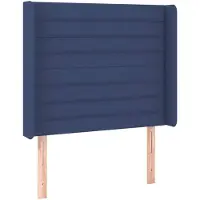 vidaXL Tête de lit avec oreilles bleu 103x16x118/128 cm Tissu