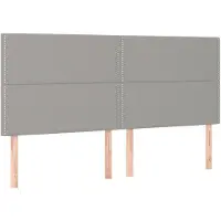 vidaXL Têtes de lit 4 pcs. Gris clair 100x5x78/88 cm Tissu