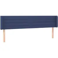 vidaXL Tête de lit avec oreilles bleu 163x16x78/88 cm Tissu