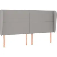 vidaXL Tête de lit avec oreilles gris clair 203x23x118/128 cm Tissu