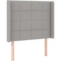 vidaXL Tête de lit avec oreilles gris clair 83x16x118/128 cm Tissu