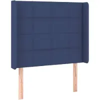 vidaXL Tête de lit avec oreilles bleu 103x16x118/128 cm Tissu