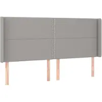 vidaXL Tête de lit avec oreilles gris clair 183x16x118/128 cm Tissu