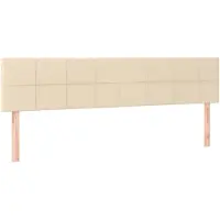 vidaXL Têtes de lit 2 pcs. Crème 80x5x78/88 cm Tissu