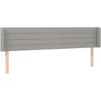 vidaXL Tête de lit avec oreilles Gris clair 183x16x78/88 cm Tissu