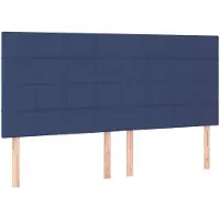 vidaXL Têtes de lit 4 pcs. Bleu 100x5x78/88 cm Tissu
