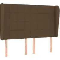 vidaXL Tête de lit avec oreilles brun foncé 147x23x118/128 cm Tissu