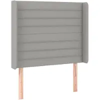 vidaXL Tête de lit avec oreilles Gris clair 103x16x118/128 cm Tissu