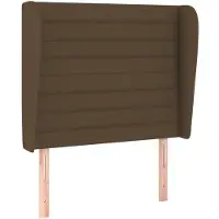 vidaXL Tête de lit avec oreilles brun foncé 103x23x118/128 cm Tissu
