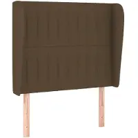 vidaXL Tête de lit avec oreilles brun foncé 83x23x118/128 cm Tissu