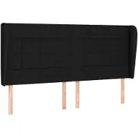 vidaXL Tête de lit avec oreilles Noir 183x23x118/128 cm Tissu