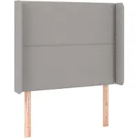 vidaXL Tête de lit avec oreilles gris clair 93x16x118/128 cm Tissu