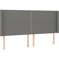 vidaXL Tête de lit avec oreilles gris foncé 203x16x118/128 cm Tissu