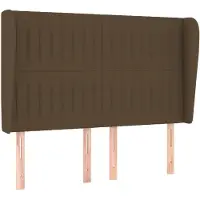 vidaXL Tête de lit avec oreilles brun foncé 147x23x118/128 cm Tissu