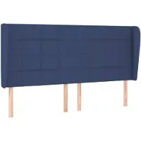 vidaXL Tête de lit avec oreilles bleu 203x23x118/128 cm Tissu