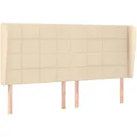 vidaXL Tête de lit avec oreilles Crème 203x23x118/128 cm Tissu