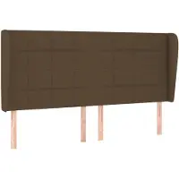 vidaXL Tête de lit avec oreilles brun foncé 183x23x118/128 cm Tissu
