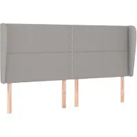vidaXL Tête de lit avec oreilles gris clair 203x23x118/128 cm Tissu