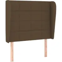 vidaXL Tête de lit avec oreilles brun foncé 103x23x118/128 cm Tissu