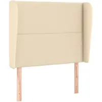 vidaXL Tête de lit avec oreilles Crème 93x23x118/128 cm Tissu