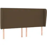 vidaXL Tête de lit avec oreilles brun foncé 183x23x118/128 cm Tissu