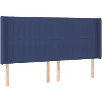 vidaXL Tête de lit avec oreilles bleu 203x16x118/128 cm Tissu