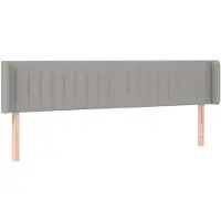 vidaXL Tête de lit avec oreilles gris clair 203x16x78/88 cm Tissu