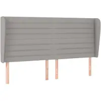 vidaXL Tête de lit avec oreilles gris clair 203x23x118/128 cm Tissu