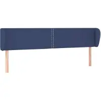 vidaXL Tête de lit avec oreilles bleu 183x23x78/88 cm Tissu