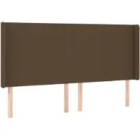 vidaXL Tête de lit avec oreilles brun foncé 183x16x118/128 cm Tissu